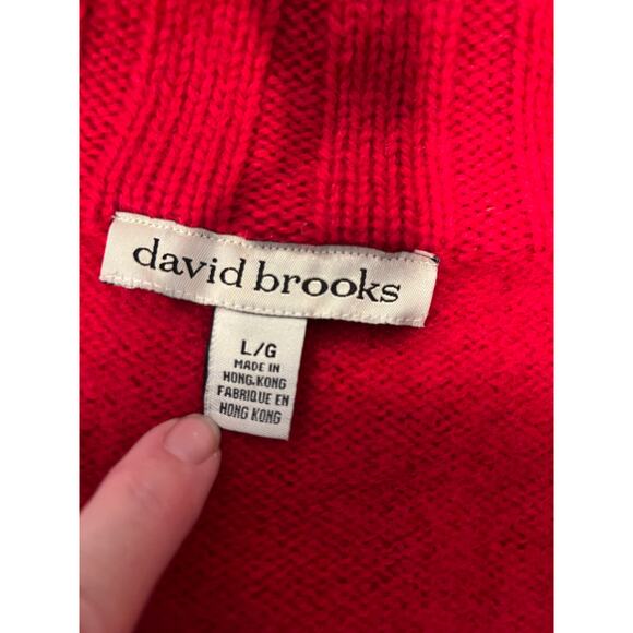 David Brooks red 100 percent wool sweater - Picture 2 of 13